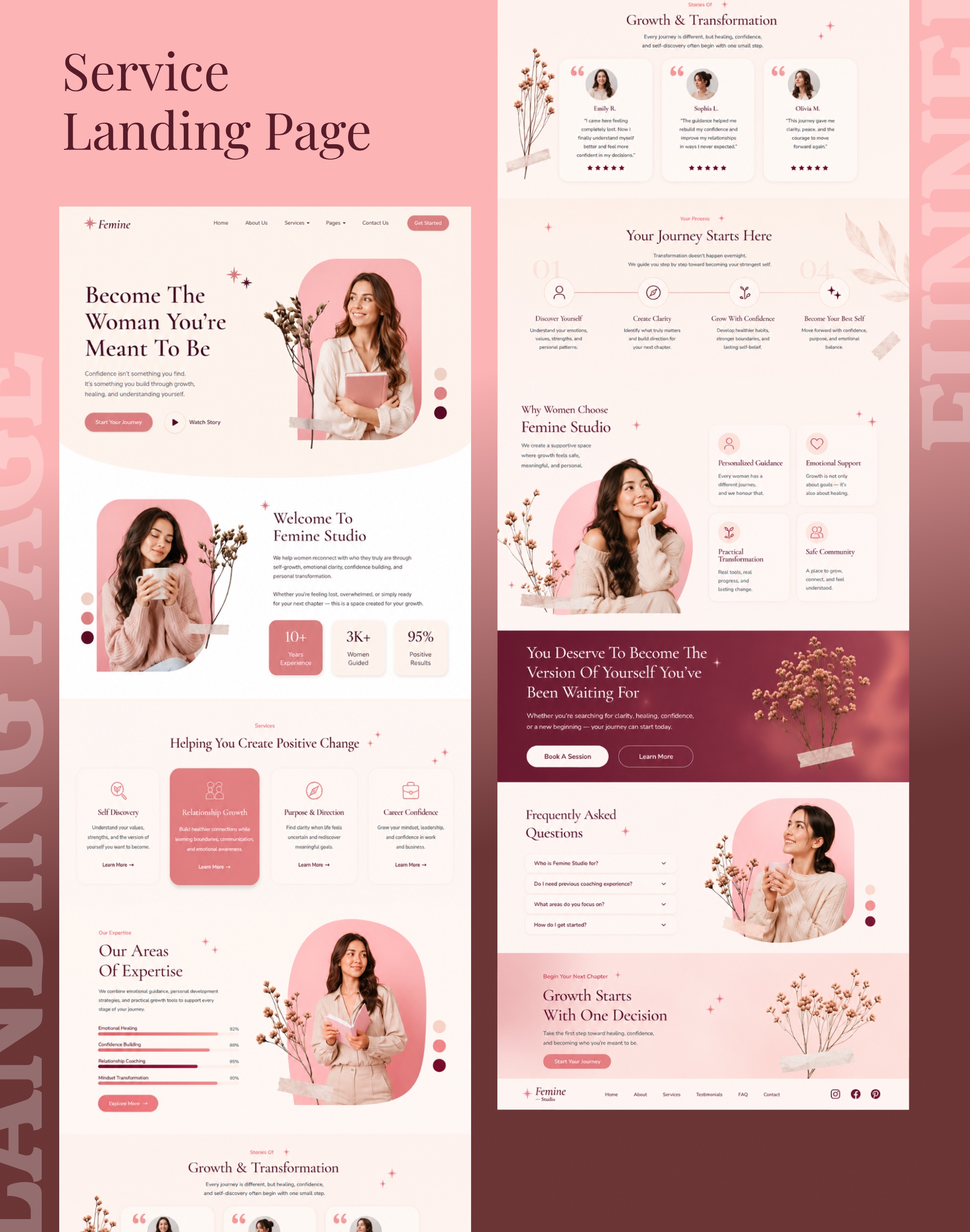 Complete Femine Studio service landing page design