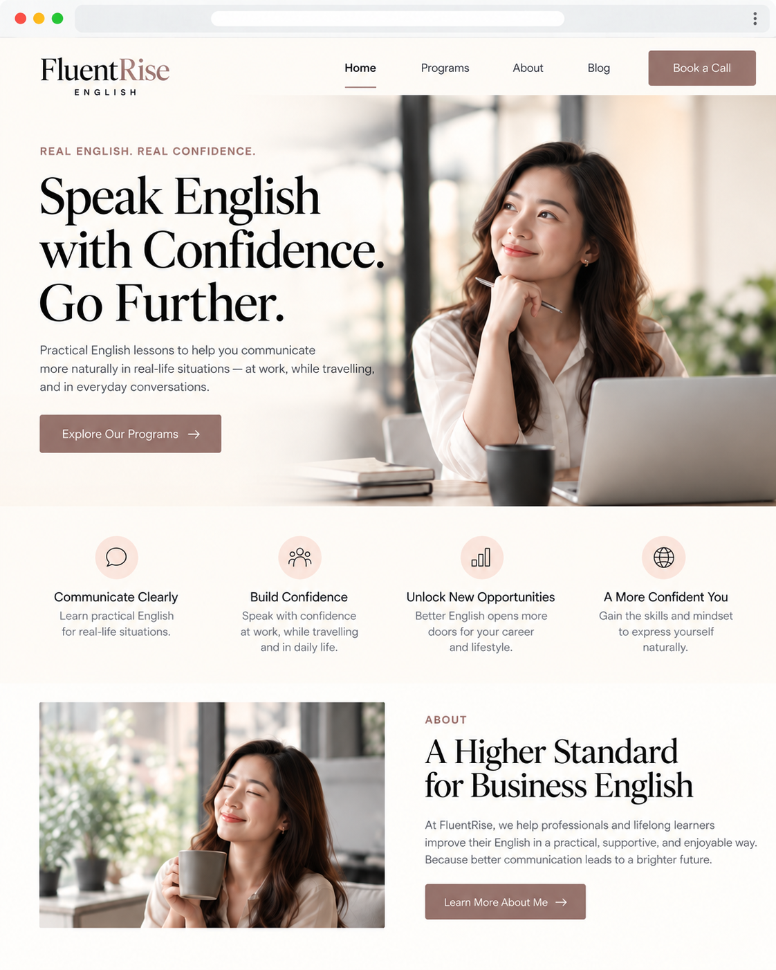 Example of a polished page with an unclear conversion path